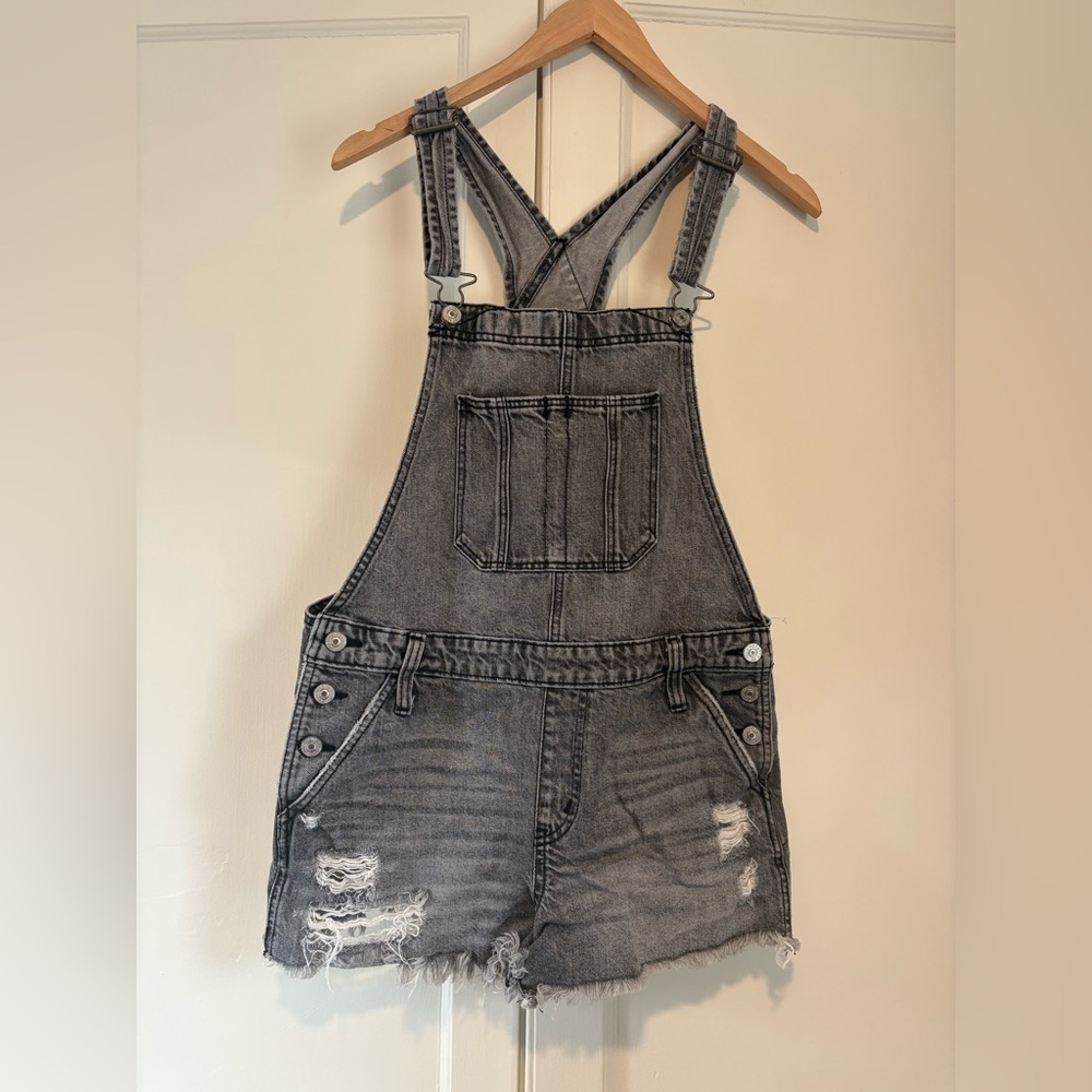 Abercrombie & Fitch Black Denim Shortalls